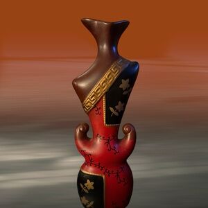 Antique Japanese Satsuma 1868-1912 Earthenware Decorative Vase 14” x 5.5”